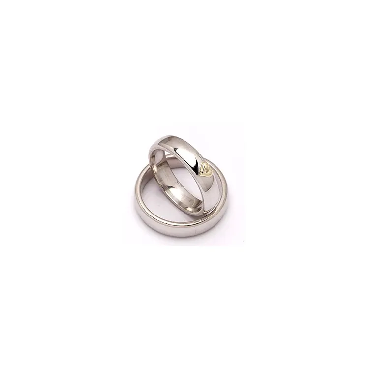 Trauringe in Silber und Gelbgold 0,01 ct