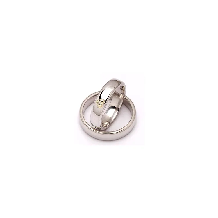 Trauringe in Silber und Gelbgold 0,01 ct