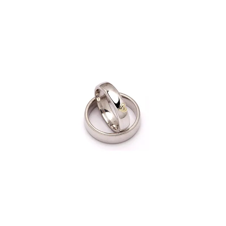 Trauringe in Silber und Gelbgold 0,01 ct