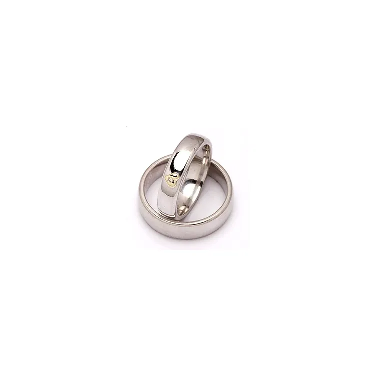 Trauringe in Silber und Gelbgold 0,01 ct