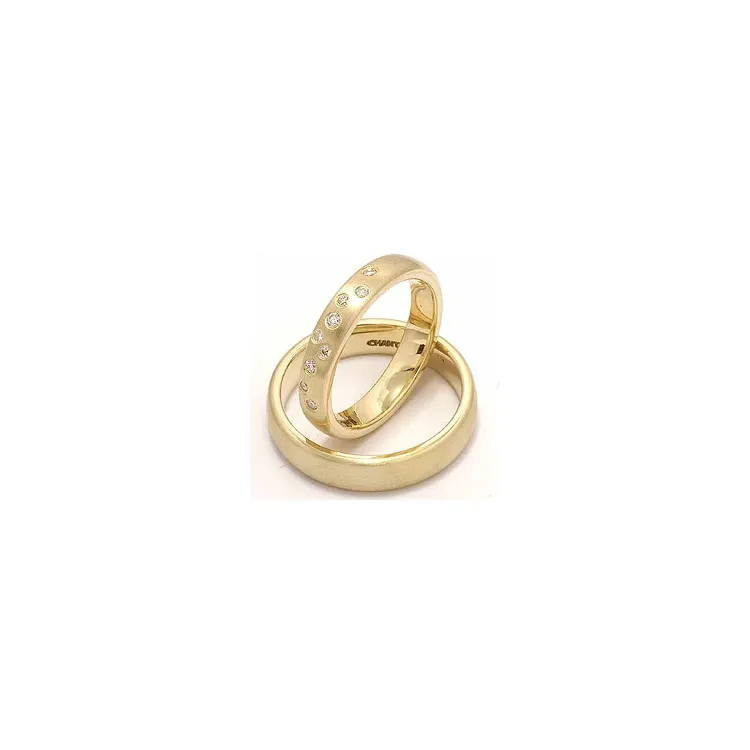 Trauringe aus 14 Karat Gold 0,126 ct - set