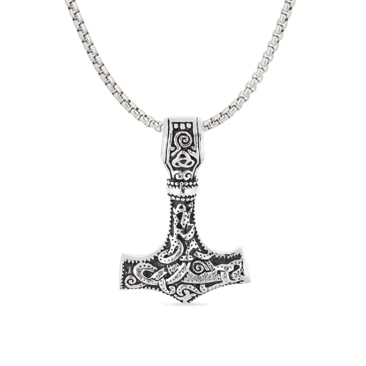 Wasserfest Thors Hammer Halskette aus Stahl - OCEANA