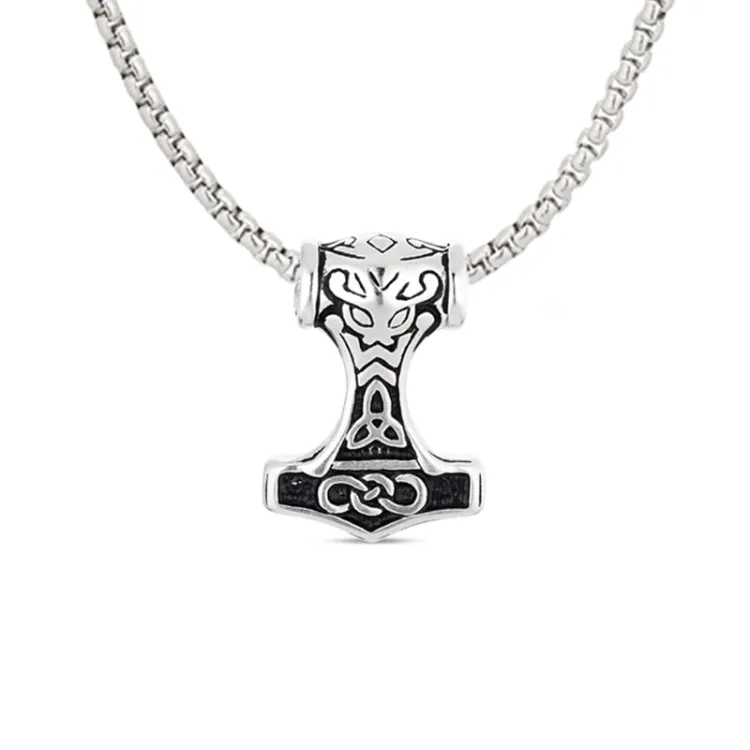 Wasserfest Thors Hammer Halskette aus Stahl - OCEANA