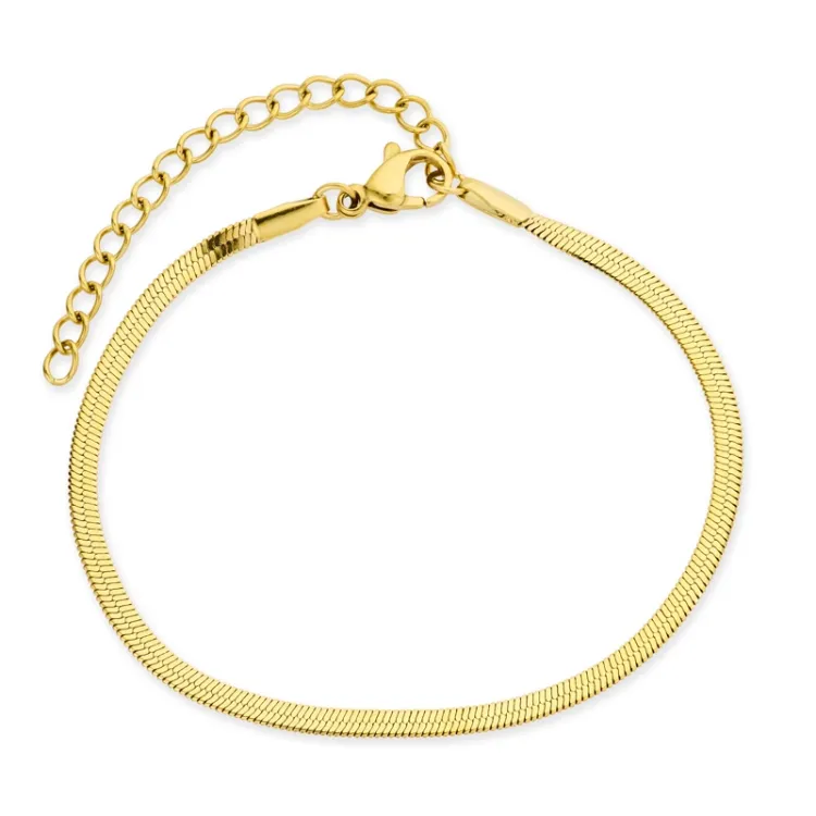 Wasserfest Schlangenarmband aus vergoldetem Edelstahl  x 2,5 mm  - OCEANA