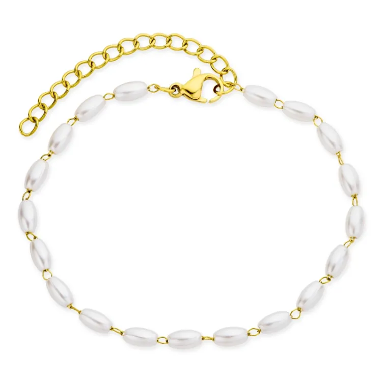 Wasserfest Perle Armband aus vergoldetem Stahl - OCEANA