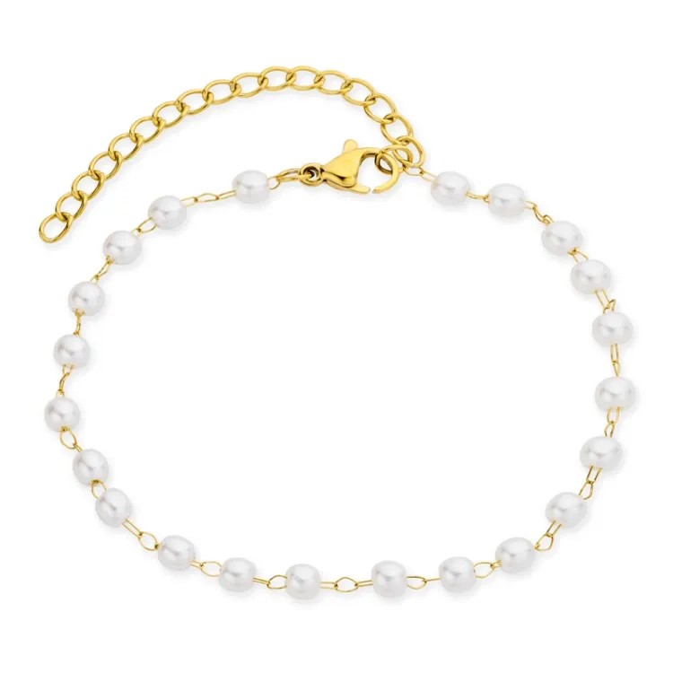 Wasserfest Perle Armband aus vergoldetem Stahl - OCEANA