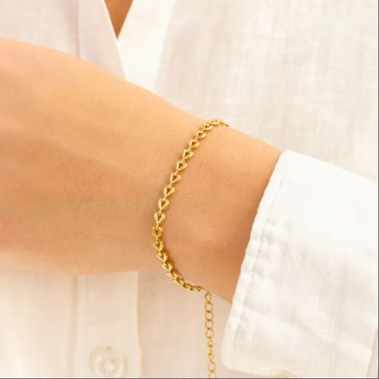 Wasserfest Herz Armband aus vergoldetem Stahl - OCEANA