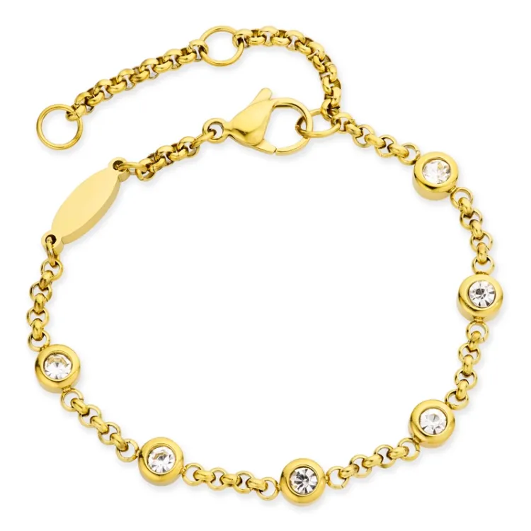 Wasserfest Zirkon Armband aus vergoldetem Stahl - OCEANA
