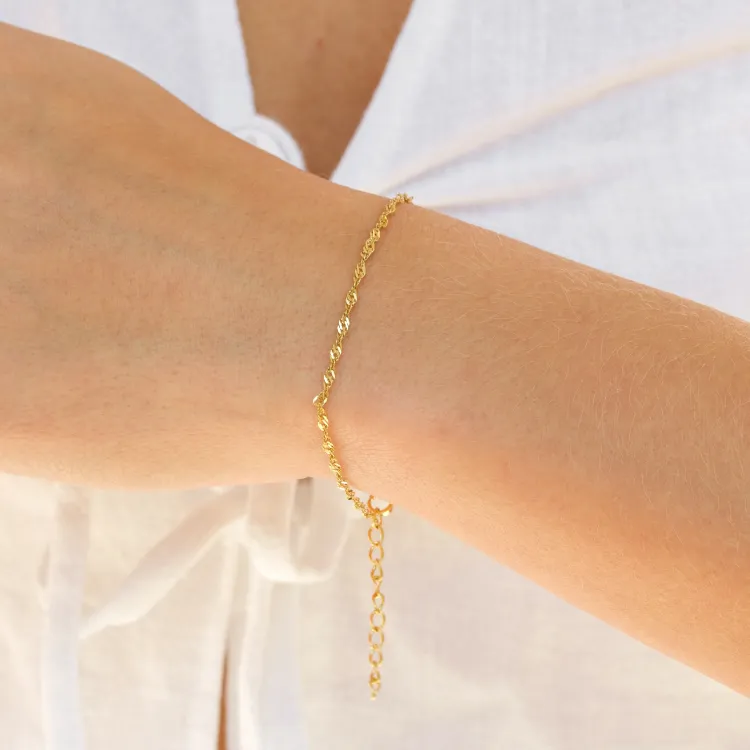 Wasserfest Singapore Armband aus vergoldetem Edelstahl  x 2,0 mm  - OCEANA