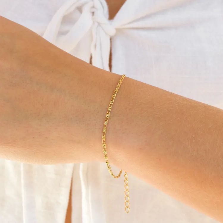 Wasserfest Armband aus vergoldetem Edelstahl  x 1,8 mm  - OCEANA