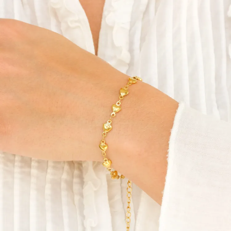 Wasserfest Herz Armband aus vergoldetem Stahl - OCEANA