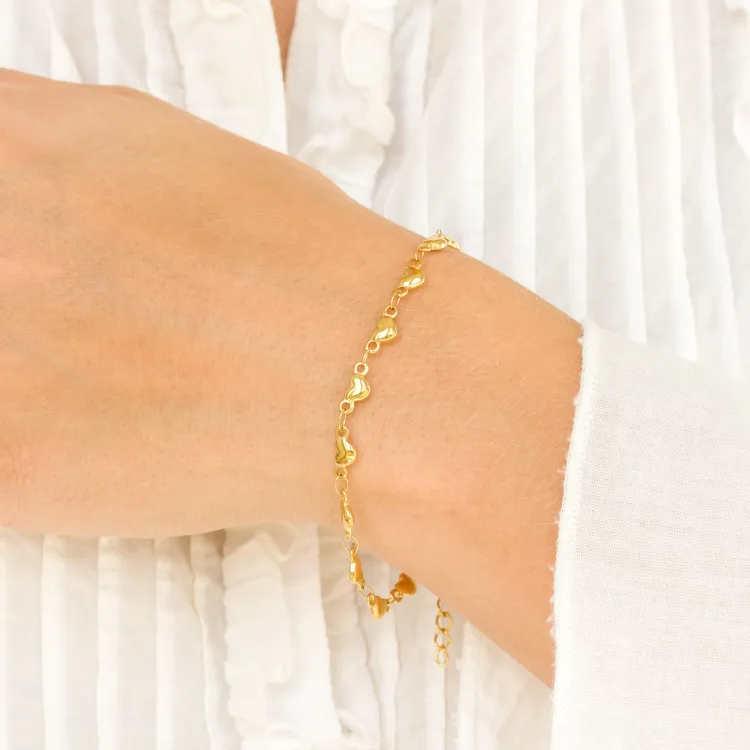 Wasserfest Herz Armband aus vergoldetem Stahl - OCEANA