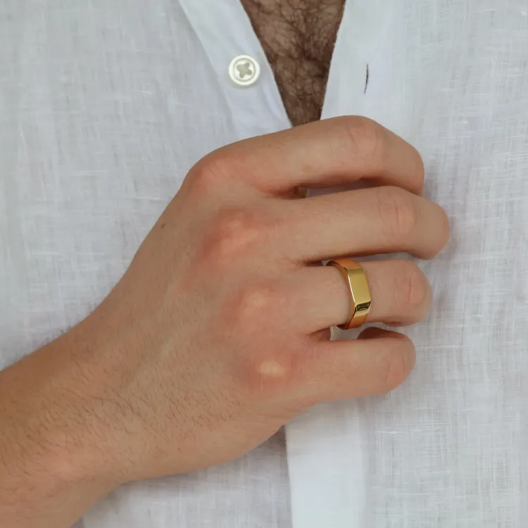 Wasserfest Ring aus vergoldetem Edelstahl