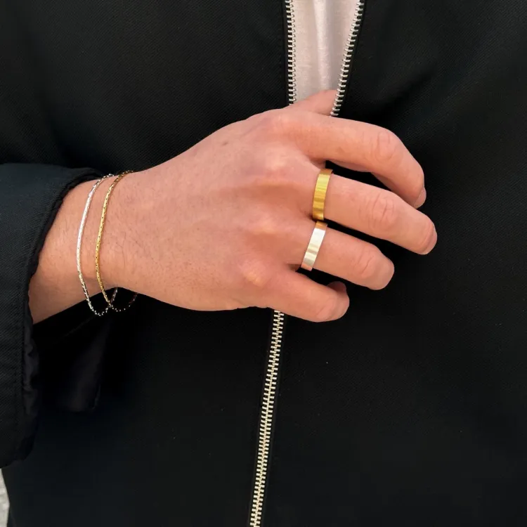 Wasserfest Ring aus vergoldetem Stahl