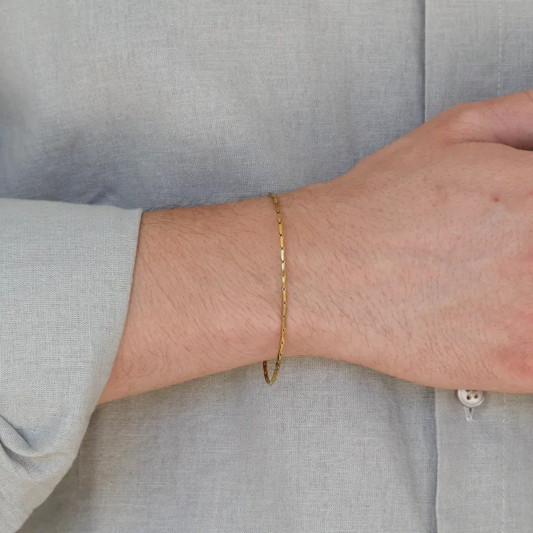 Wasserfest Armband aus vergoldetem Edelstahl  x 1,5 mm 