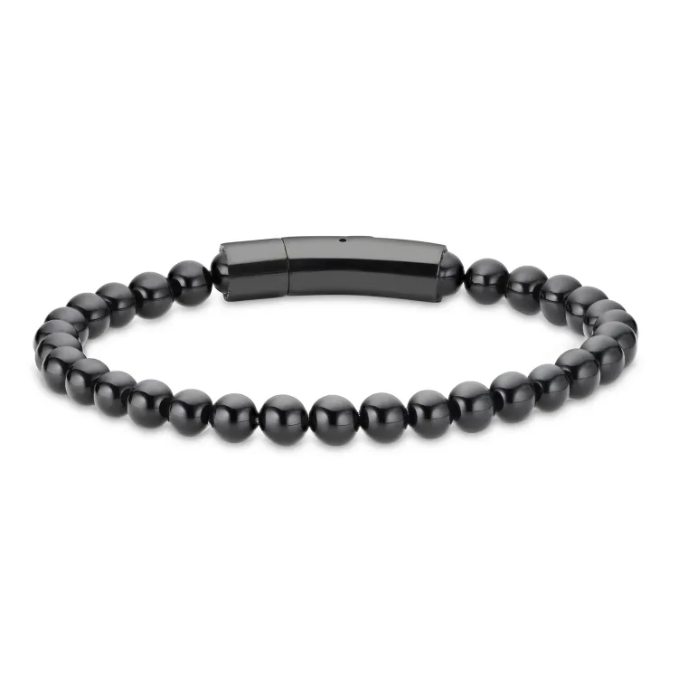Wasserfest Onyx Armband aus Stahl