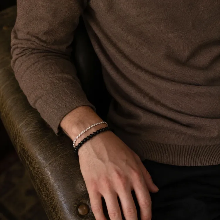 Wasserfest Onyx Armband aus Stahl