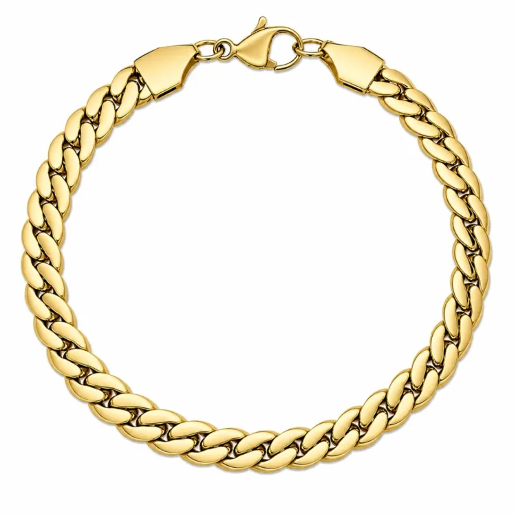 Wasserfest Armband aus vergoldetem Edelstahl  x 6,5 mm 