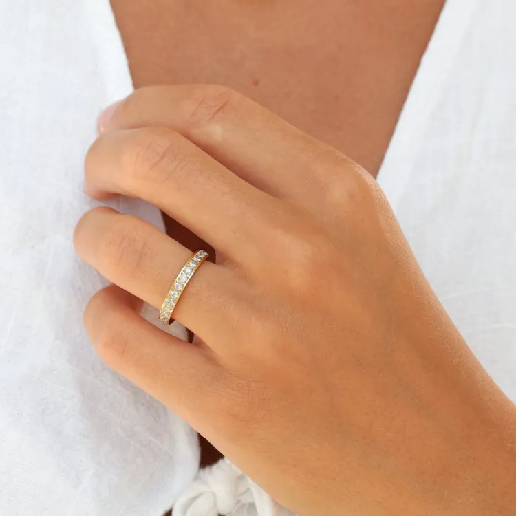 Wasserfest Zirkon Ring aus vergoldetem Edelstahl - OCEANA
