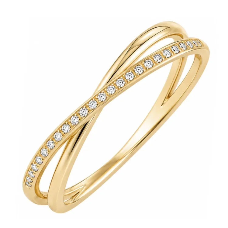 Wasserfest Zirkon Ring aus vergoldetem Stahl - OCEANA