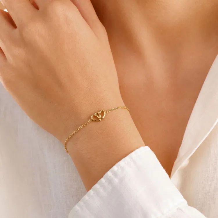 Wasserfest Herz Armband aus vergoldetem Stahl - OCEANA