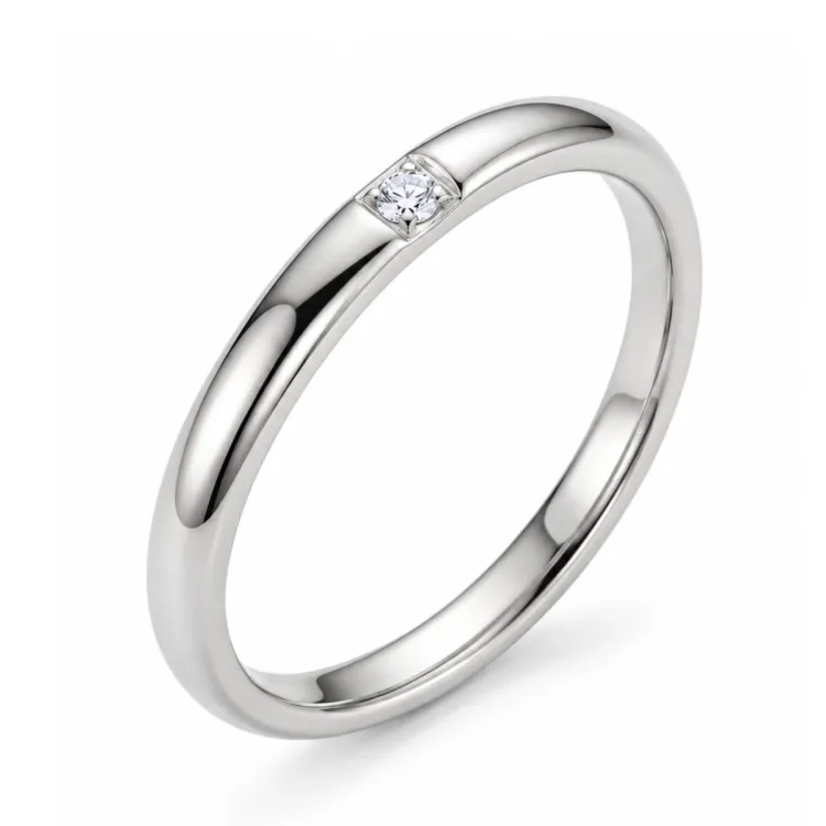 Wasserfest Zirkon Memoirering aus Stahl - OCEANA