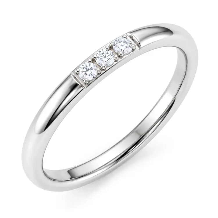 Wasserfest Zirkon Memoirering aus Stahl - OCEANA