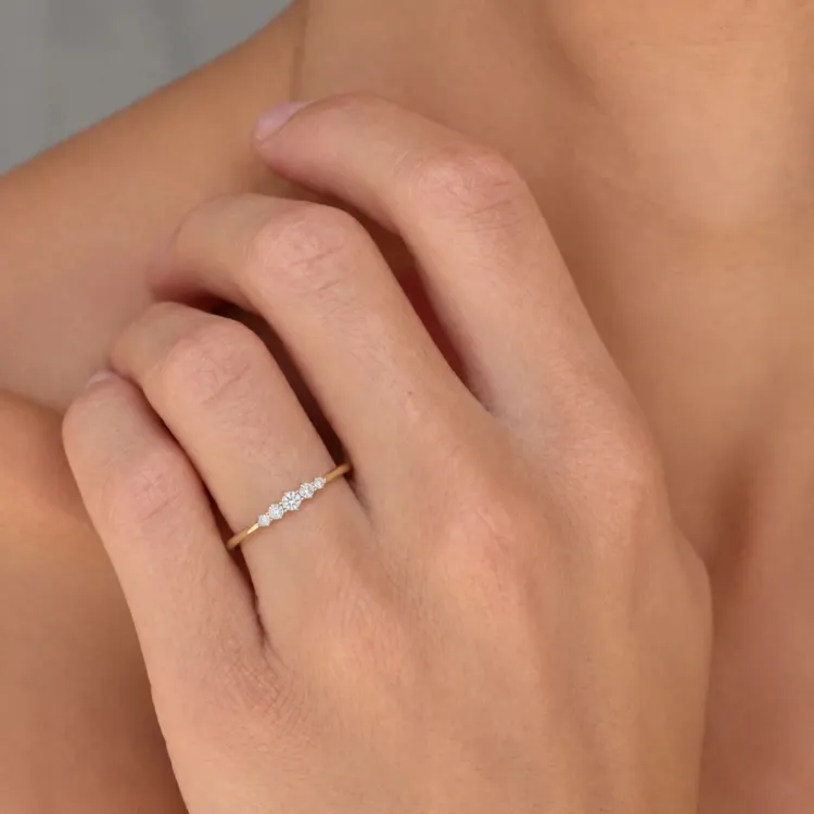 Wasserfest Zirkon Ring aus vergoldetem Edelstahl - OCEANA