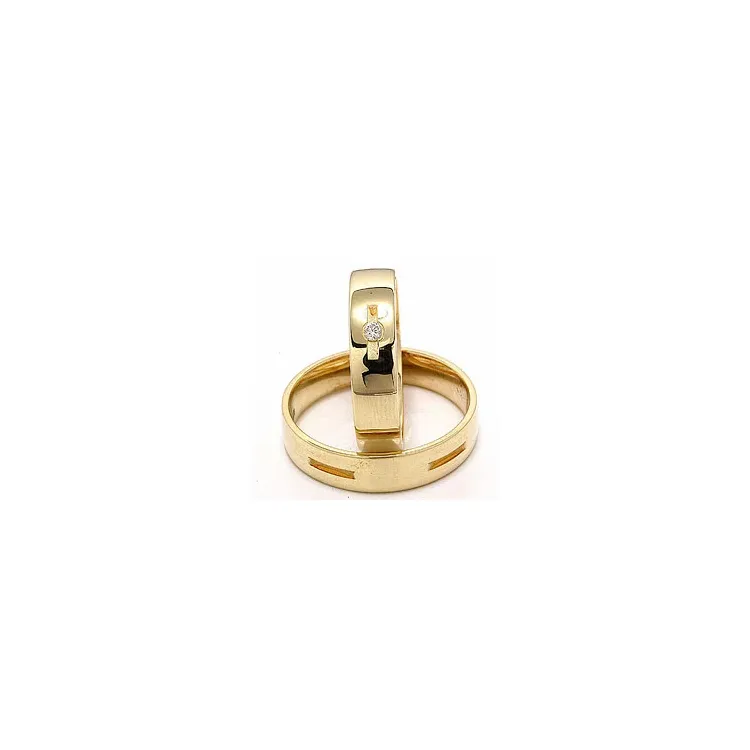 Trauringe aus 14 Karat Gold 1 x 0,035 ct - set