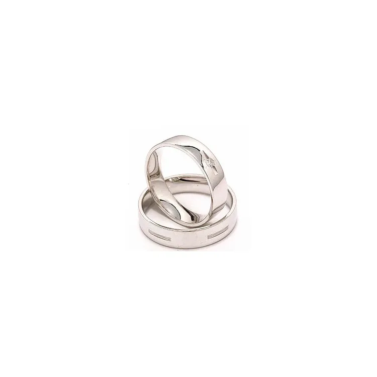 Trauringe aus 14 Karat Weißgold 0,035 ct - set
