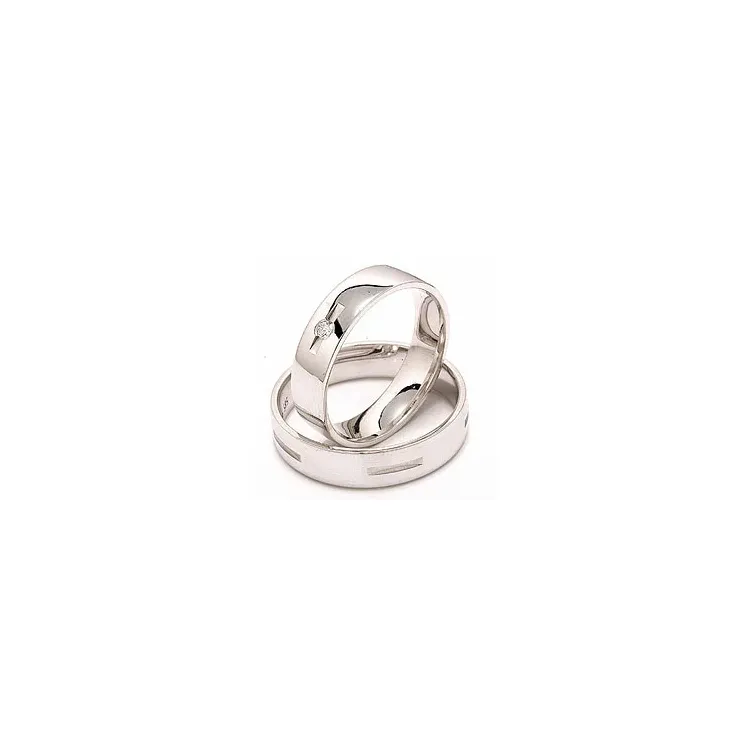 Trauringe aus 14 Karat Weißgold 0,035 ct - set