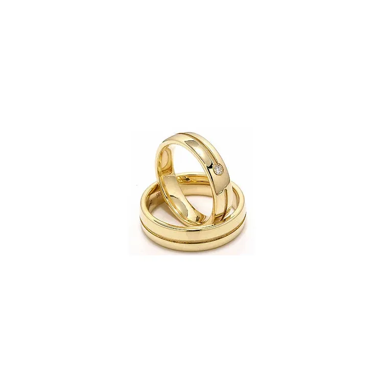 Trauringe aus 14 Karat Gold 0,04 ct - set