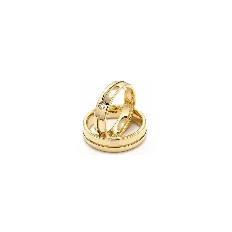 Trauringe aus 14 Karat Gold 0,04 ct - set