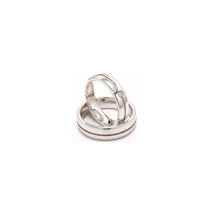 Trauringe aus 14 Karat Weißgold 0,04 ct - set