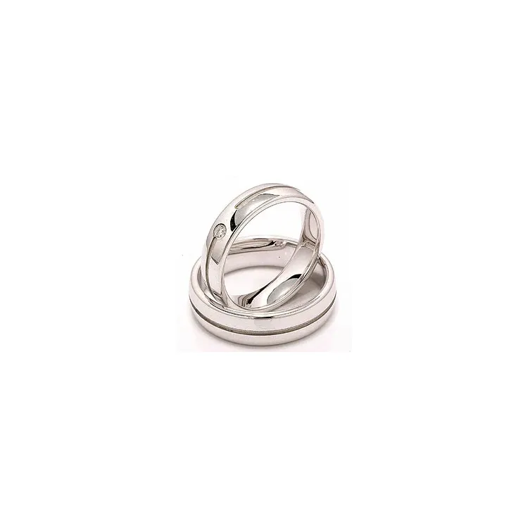 Trauringe aus 14 Karat Weißgold 0,04 ct - set