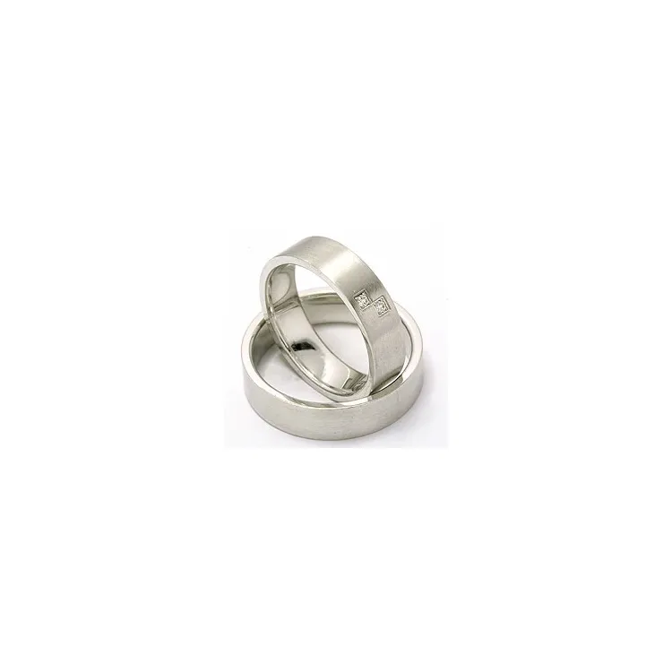 Trauringe aus 14 Karat Weißgold 2 x 0,015 ct - set