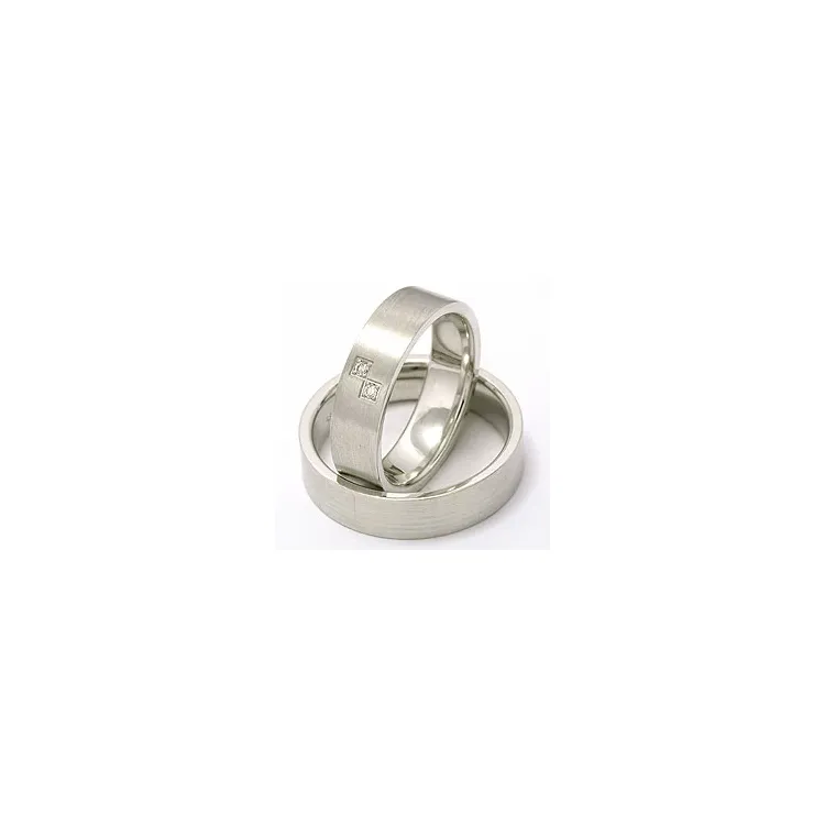 Trauringe aus 14 Karat Weißgold 2 x 0,015 ct - set