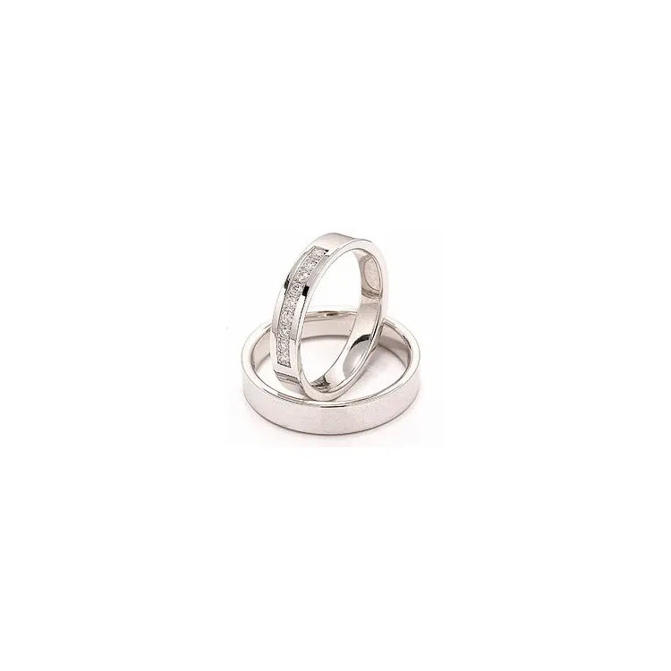 trauringe aus 14 Karat Weißgold 9 x 0,015 ct - set