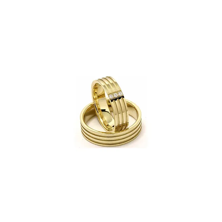 Trauringe aus 14 Karat Gold 0,018 ct - set