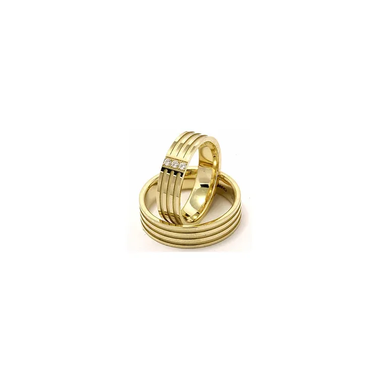 Trauringe aus 14 Karat Gold 0,018 ct - set