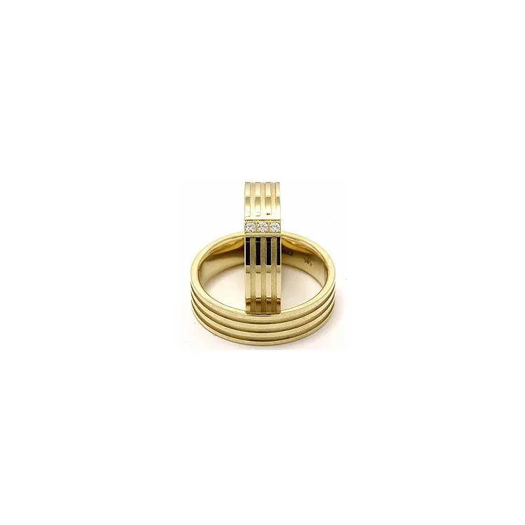 Trauringe aus 14 Karat Gold 0,018 ct - set