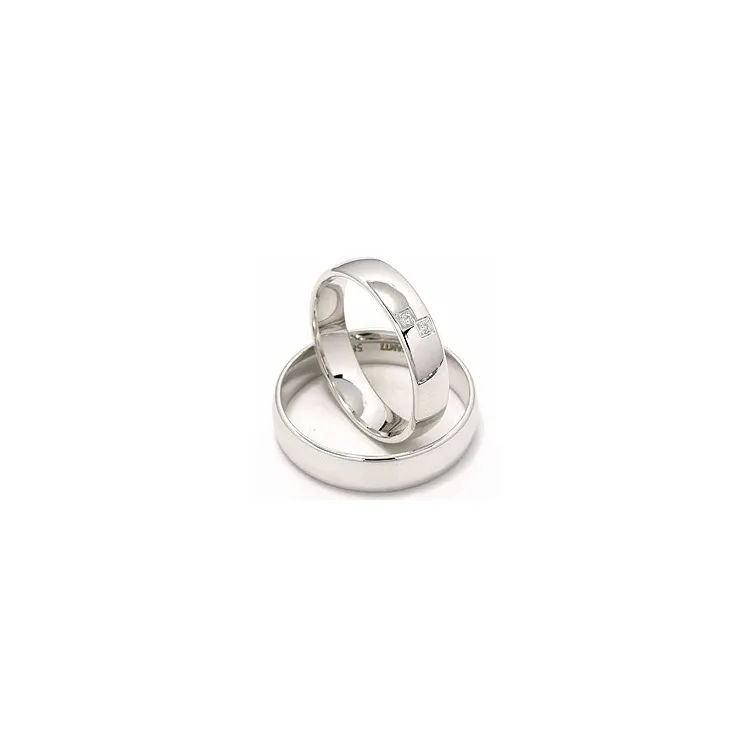 trauringe aus 14 Karat Weißgold 2 x 0,02 ct - set