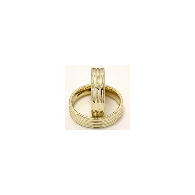 Trauringe aus 14 Karat Gold 0,024 ct - set