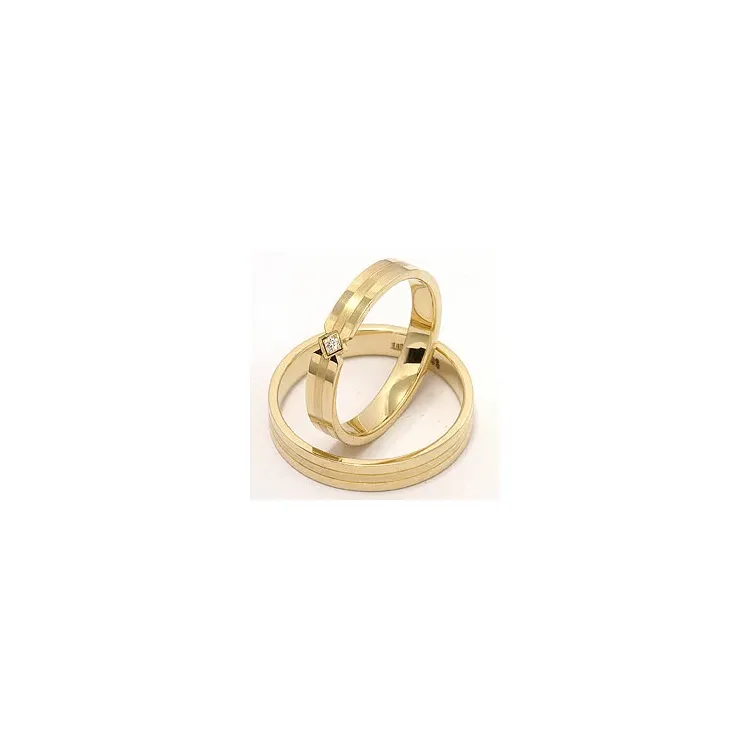 Diamant trauringe aus 14 Karat Gold 0,018 ct - set