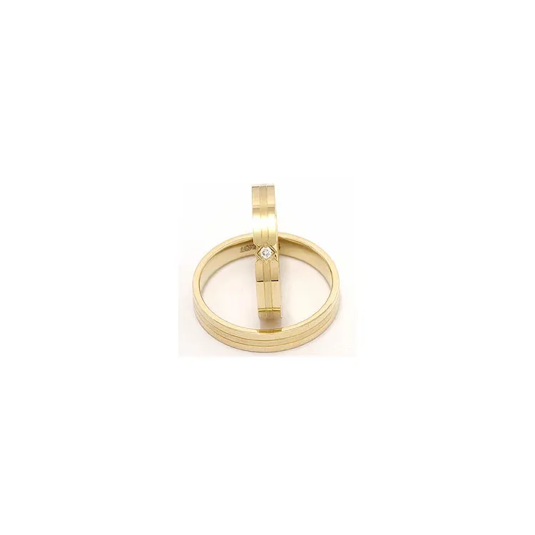 Diamant trauringe aus 14 Karat Gold 0,018 ct - set