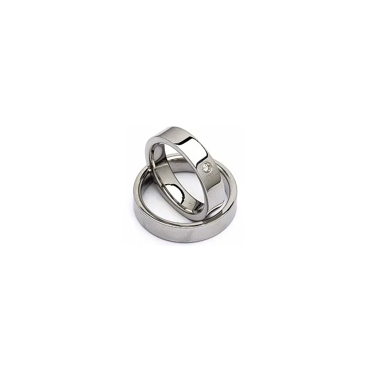 Trauringe in Stahl 0,05 ct