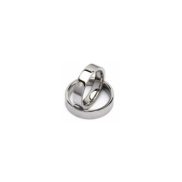 Trauringe in Stahl 0,05 ct