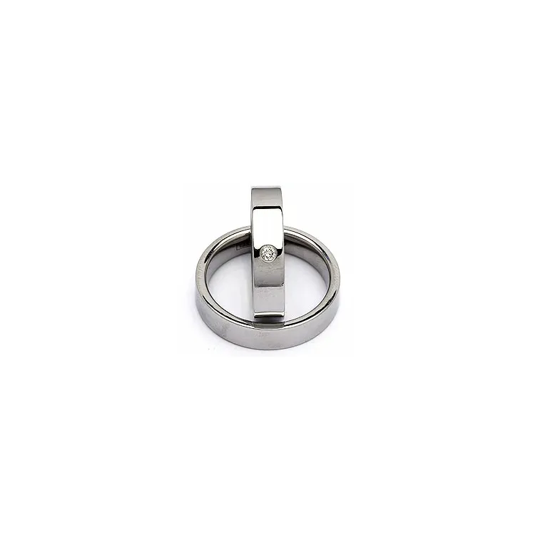 Trauringe in Stahl 0,05 ct