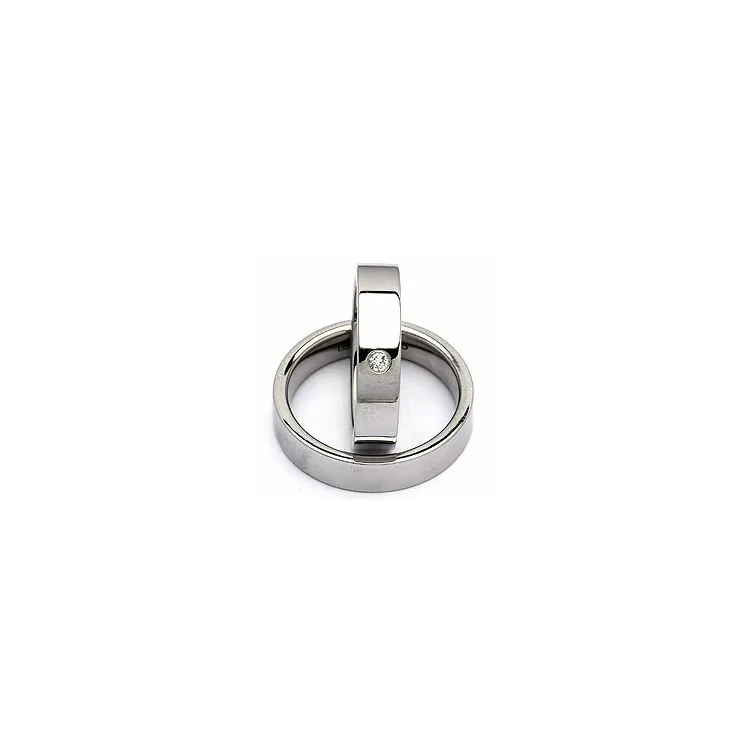 Trauringe in Stahl 0,05 ct