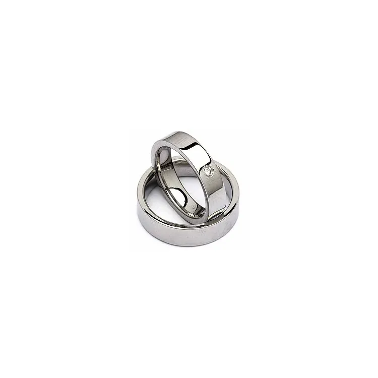 Trauringe in Stahl 0,05 ct